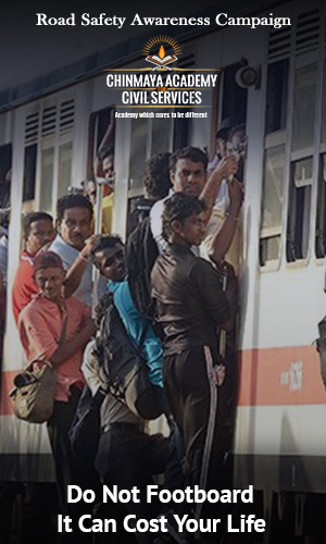 A group of young people on footboard during a train travel. Safety Awareness Campaign by Chinmaya IAS Academy to saying NO to footbarding.