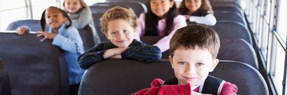 Group of children in School bus